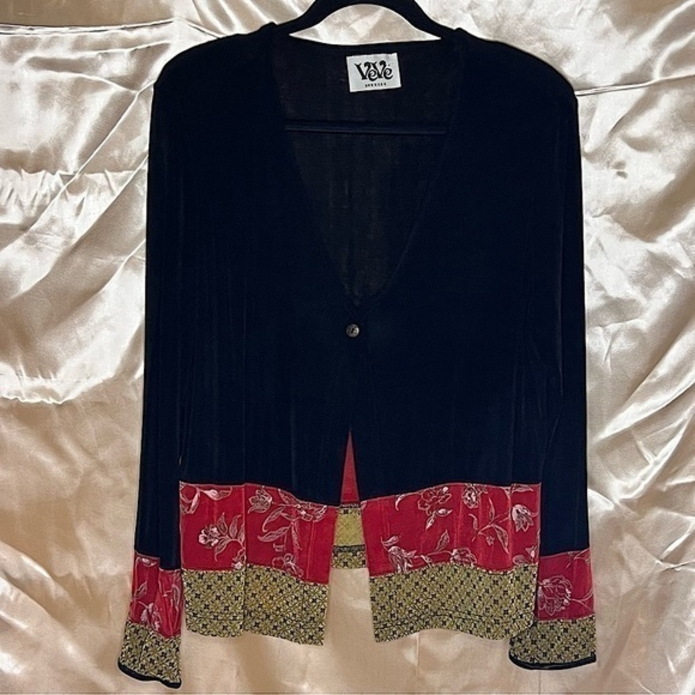 Black and Red Floral Cardigan